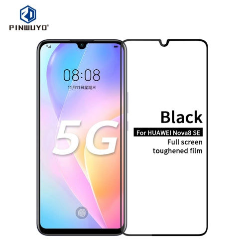 For Huawei Nova 8 SE PINWUYO 9H 2.5D Full Screen Tempered Glass Film(Black)