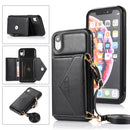 Multi-functional Cross-body Card Bag TPU+PU Back Cover Case with Holder & Card Slot & Wallet For iPhone XS Max(Black)
