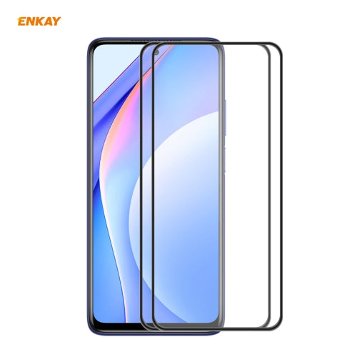 For Xiaomi 10T Lite 5G 2PCS ENKAY Hat-Prince Anti-drop Full Glue Tempered Glass Full Screen Film Anti-fall Protector