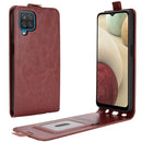 For Samsung Galaxy A12 R64 Texture Single Vertical Flip Leather Protective Case with Card Slots & Photo Frame(Brown)