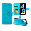 For Google Pixel 4a 5G Crazy Horse Texture Leather Horizontal Flip Protective Case with Holder & Card Slots & Wallet & Photo Frame(Baby Blue)