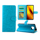 For Xiaomi Poco X3 NFC Crazy Horse Texture Leather Horizontal Flip Protective Case with Holder & Card Slots & Wallet & Photo Frame(Baby Blue)