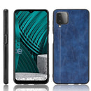 For Samsung Galaxy M12 / A12 Shockproof Sewing Cow Pattern Skin PC + PU + TPU Case(Blue)