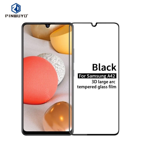For Samsung Galaxy A42 PINWUYO 9H 3D Curved Full Screen Explosion-proof Tempered Glass Film(Black)