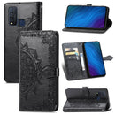 For vivo Y50 Mandala Flower Embossed Horizontal Flip Leather Case with Holder & Three Card Slots & Wallet & Lanyard(Black)