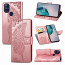 For OnePlus Nord N10 5G Butterfly Love Flower Embossed Horizontal Flip Leather Case with Bracket / Card Slot / Wallet / Lanyard(Rose Gold)