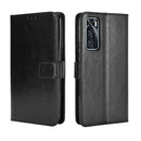 For vivo V20 SE/Y70 2020 Retro Crazy Horse Texture Horizontal Flip Leather Case , with Holder & Card Slots & Photo Frame(Black)