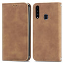For Samsung Galaxy A20s Retro Skin Feel Business Magnetic Horizontal Flip Leather Case with Holder & Card Slots & Wallet & Photo Frame(Brown)