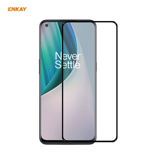 For OnePlus Nord N10 5G ENKAY Hat-Prince Full Glue 0.26mm 9H 2.5D Tempered Glass Full Coverage Film