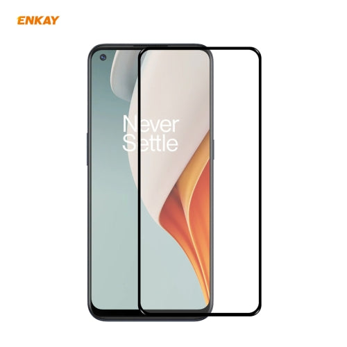 For OnePlus Nord N100 ENKAY Hat-Prince Full Glue 0.26mm 9H 2.5D Tempered Glass Full Coverage Film