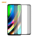 For Motorola Moto G9 Plus 5 PCS ENKAY Hat-Prince Anti-drop Full Glue Tempered Glass Full Screen Film Anti-fall Protector