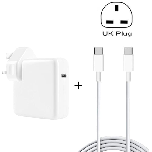 PD-96W 96W PD USB-C / Type-C Laptop Adapter + 2m 5A USB-C / Type-C to USB-C / Type-C Fast Charging Cable for MacBook Pro, Plug Size:UK Plug