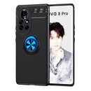 For Huawei nova 8 Pro 5G Metal Ring Holder 360 Degree Rotating TPU Case(Black+Blue)