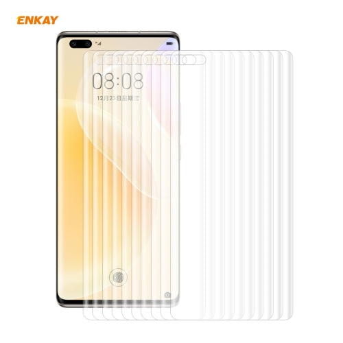 For Huawei Nova 8 Pro 10 PCS ENKAY Hat-Prince 3D Full Screen PET Curved Hot Bending HD Screen Protector Soft Film, Support Fingerprint Unlock