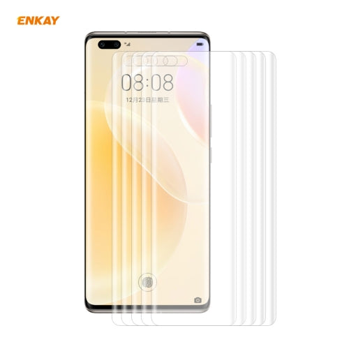 For Huawei Nova 8 Pro 5 PCS ENKAY Hat-Prince 3D Full Screen PET Curved Hot Bending HD Screen Protector Soft Film Support Fingerprint Unlock