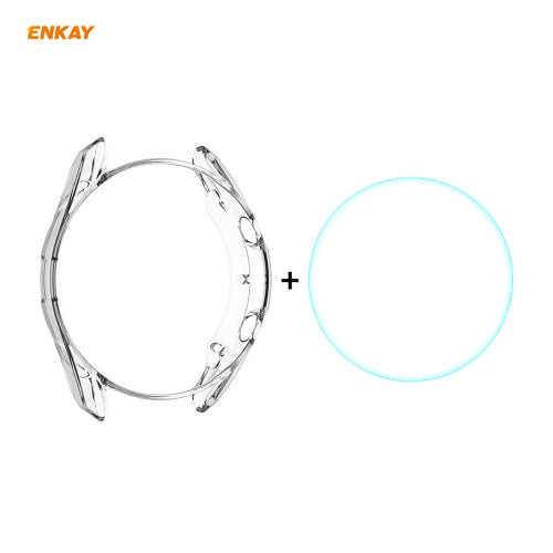 For Samsung Galaxy Watch 3 41mm 2 in 1 ENKAY Hat-Prince Transparent Soft TPU Case + 0.2mm 9H 2.15D Curved Edge Tempered Glass Film