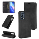 For OPPO Reno5 Pro 5G Retro-skin Business Magnetic Suction Leather Case with Holder & Card Slots & Wallet(Black)