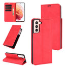 For Samsung Galaxy S21 Plus 5G Retro-skin Business Magnetic Suction Leather Case with Holder & Card Slots & Wallet(Red)