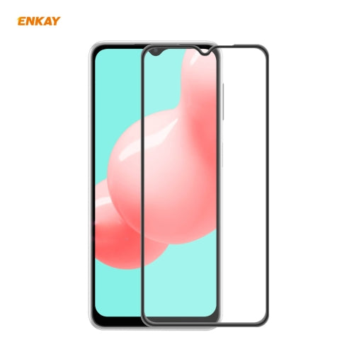 For Samsung Galaxy A32 5G / M12 / A12 ENKAY Hat-Prince Anti-drop Full Glue Tempered Glass Full Screen Film Anti-fall Protector