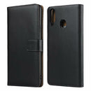 Plain Texture Cowhide Leather Horizontal Flip Case with Magnetic Clasp & Holder & Card Slots & Wallet For Samsung Galaxy A20s(Black)
