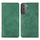 For Samsung Galaxy S21 Retro Skin Feel Business Magnetic Horizontal Flip Leather Case with Holder & Card Slots & Wallet & Photo Frame(Green)