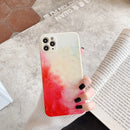 Watercolor TPU Soft Shockproof Protective Case For iPhone 12(Spring Cherry)
