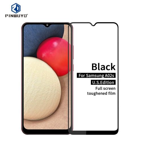 For Samsung Galaxy A02s (US Version) PINWUYO 9H 2.5D Full Screen Tempered Glass Film(Black)