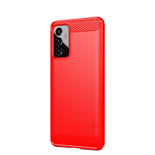 For Samsung Galaxy A82 / Quantum2 MOFI Gentleness Series Brushed Texture Carbon Fiber Soft TPU Case(Red)