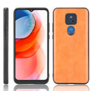 For Motorola Moto G Play (2021) Shockproof Sewing Cow Pattern Skin PC + PU + TPU Case(Orange)