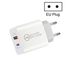 Dual Fast Charging 20W PD3.0+QC 3.0 Interface Travel Charger for iPhone, Huawei, Samsung, Xiaomi EU Plug