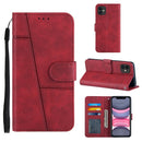 Stitching Calf Texture Buckle Horizontal Flip Leather Case with Holder & Card Slots & Wallet & Lanyard For iPhone 11(Red)