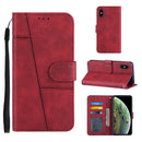 Stitching Calf Texture Buckle Horizontal Flip Leather Case with Holder & Card Slots & Wallet & Lanyard For iPhone XS / X(Red)