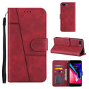 Stitching Calf Texture Buckle Horizontal Flip Leather Case with Holder & Card Slots & Wallet & Lanyard For iPhone 6 Plus / 7 Plus / 8 Plus(Red)