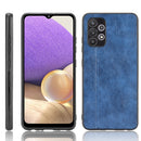 For Samsung Galaxy A32 4G European version Shockproof Sewing Cow Pattern Skin PC + PU + TPU Case(Blue)