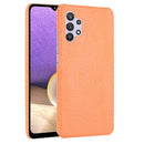 For Samsung Galaxy A32 4G European version Shockproof Crocodile Texture PC + PU Case(Orange)