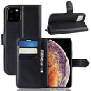 Litchi Skin PU Leather Wallet Stand Mobile Casing for iPhone 11 Pro Max(Black)