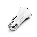 LZ-328 Safety Hammer Type QC3.0 USB + USB-C / Type-C Fast Charging Car Charger(White)
