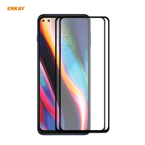 For Motorola Moto G100 / G 5G Plus 2 PCS ENKAY Hat-Prince Full Glue 0.26mm 9H 2.5D Tempered Glass Full Coverage Film