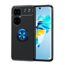 For Huawei P50 Metal Ring Holder 360 Degree Rotating TPU Case(Black+Blue)