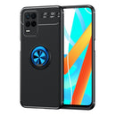 For OPPO Realme V13 5G Metal Ring Holder 360 Degree Rotating TPU Case(Black+Blue)