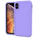 Solid Color PC + Silicone Shockproof Skid-proof Dust-proof Case For iPhone X / XS(Purple)