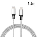 PD 18W USB-C / Type-C to 8 Pin Nylon Braided Data Cable is Suitable for iPhone Series / iPad Series, Length: 1.5 m(Silver)