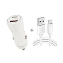 P21 Portable PD 20W + QC3.0 18W Dual Ports Fast Car Charger with USB to Type-C Cable Kit(White)