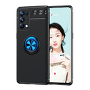 For OPPO Reno6 Pro+ 5G Metal Ring Holder 360 Degree Rotating TPU Case(Black+Blue)