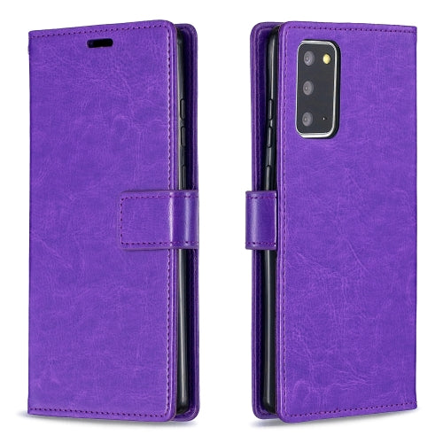For Motorola Moto G30 Crazy Horse Texture Horizontal Flip Leather Case with Holder & Card Slots & Wallet & Photo Frame(Purple)