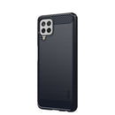 For Samsung Galaxy A22 4G MOFI Gentleness Series Brushed Texture Carbon Fiber Soft TPU Case(Blue)