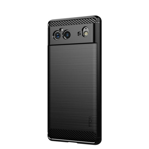 For Google Pixel 6 MOFI Gentleness Series Brushed Texture Carbon Fiber Soft TPU Case(Black)