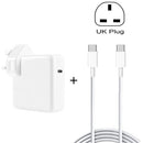96W USB-C / Type-C Power Adapter Portable Charger with 1.8m USB-C / Type-C to USB-C / Type-C Charging Cable, UK Plug