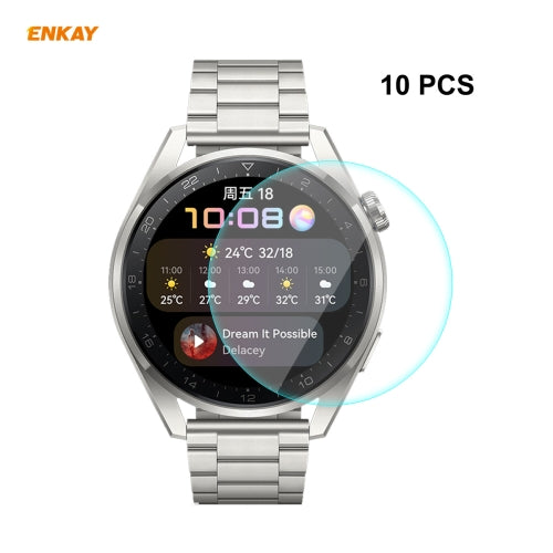 10 PCS For Huawei WATCH 3 Pro 48mm ENKAY Hat-Prince 0.2mm 9H 2.15D Curved Edge Tempered Glass Screen Protector Watch Film