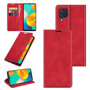 For Samsung Galaxy M32 Retro-skin Business Magnetic Suction Leather Case with Holder & Card Slots & Wallet(Red)